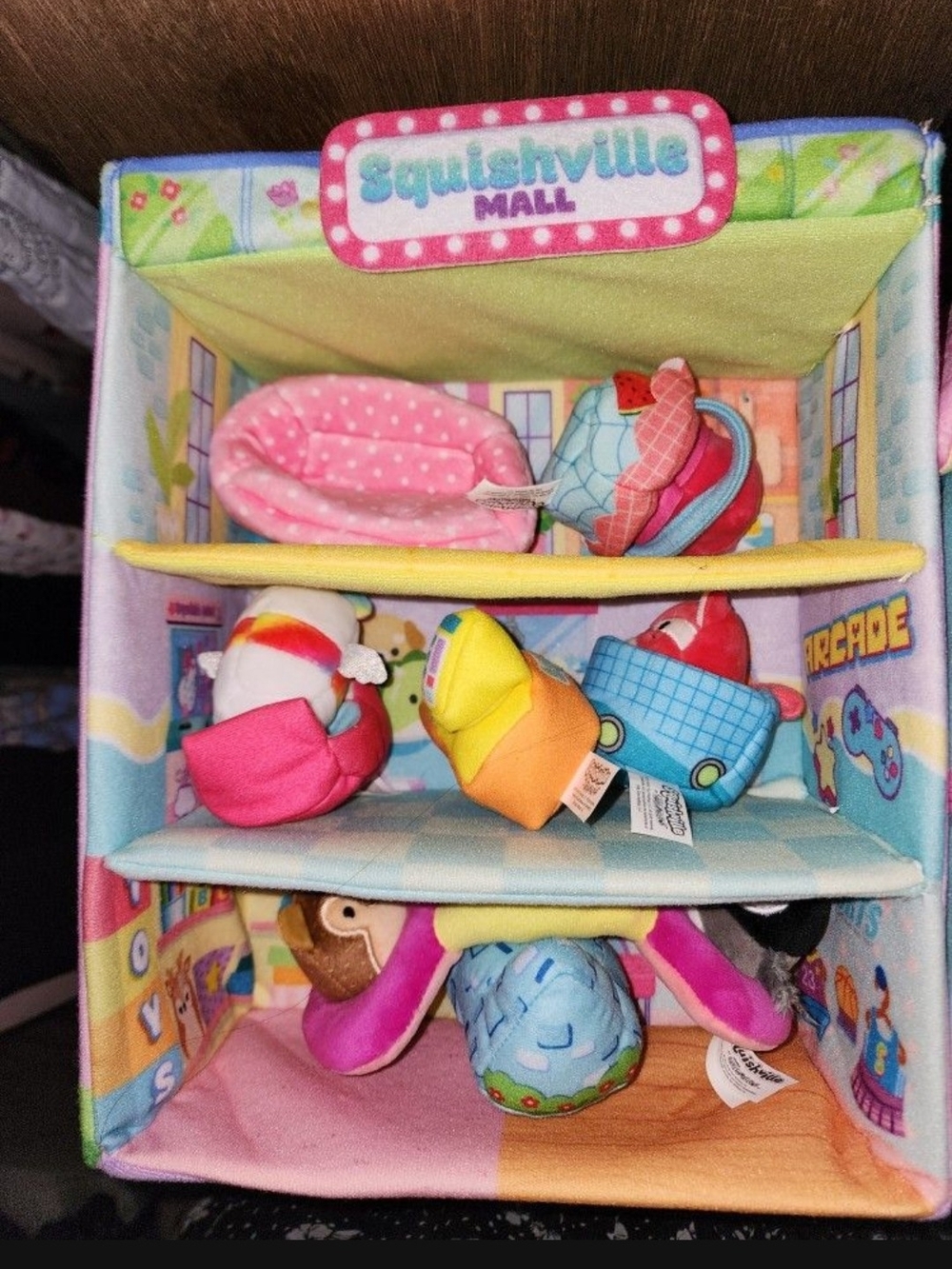 Squishmallows Pink Multi-Color Mall Playset with Mini Plushies
